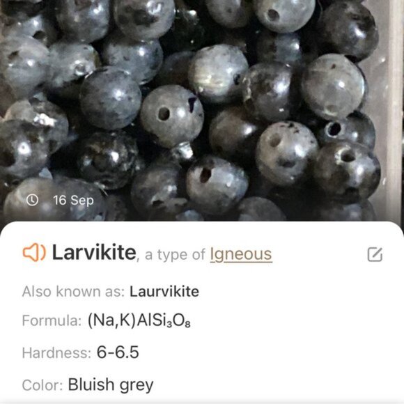 Larvikite Bronze Cat on the Moon Necklace, Genuine Gemstone Beaded Necklace - Picture 9 of 10